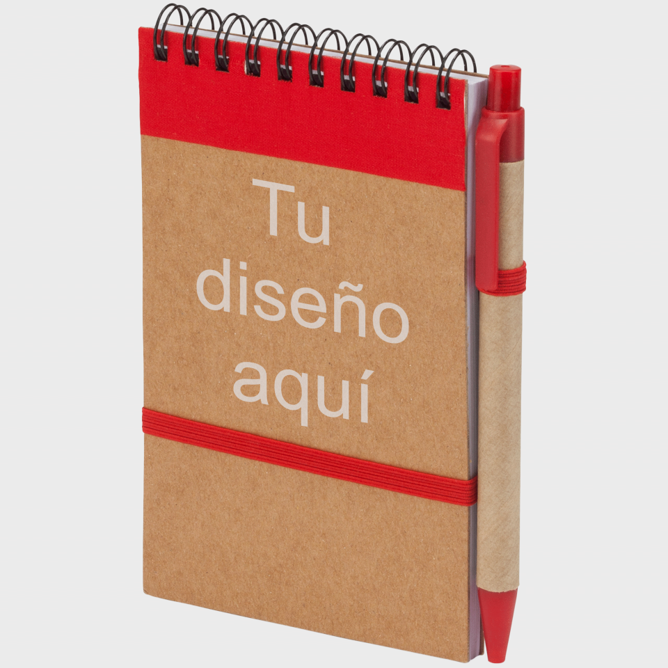 Bloc notas Lien con espiral y tapa de cartón reciclado