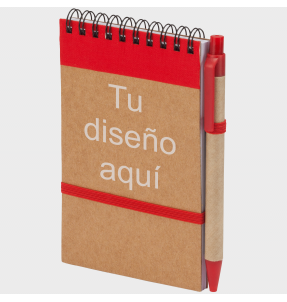 Bloc notas Lien con espiral y tapa de cartón reciclado