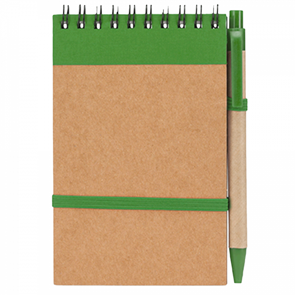 Bloc notas Lien con espiral y tapa de cartón reciclado