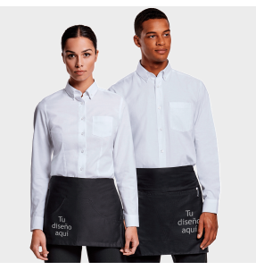 Delantal negro corto personalizado