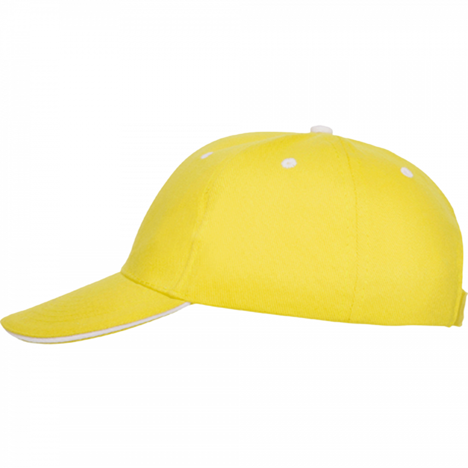 Gorra algodón 6 paneles con contraste en la visera
