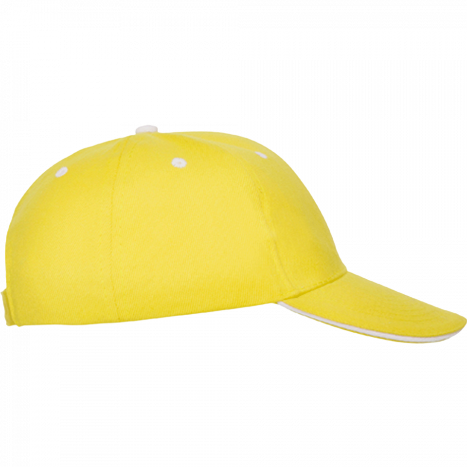 Gorra algodón 6 paneles con contraste en la visera