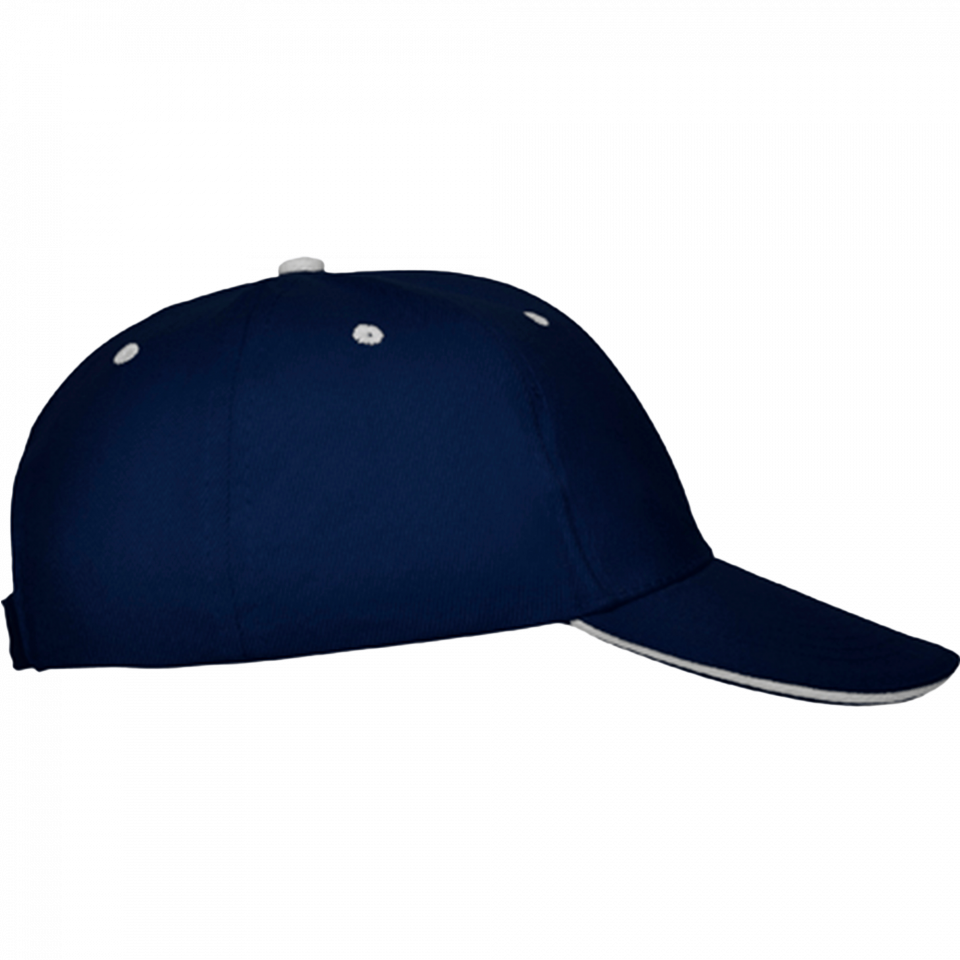 Gorra algodón 6 paneles con contraste en la visera