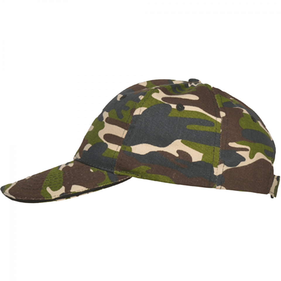 Gorra algodón 6 paneles con contraste en la visera