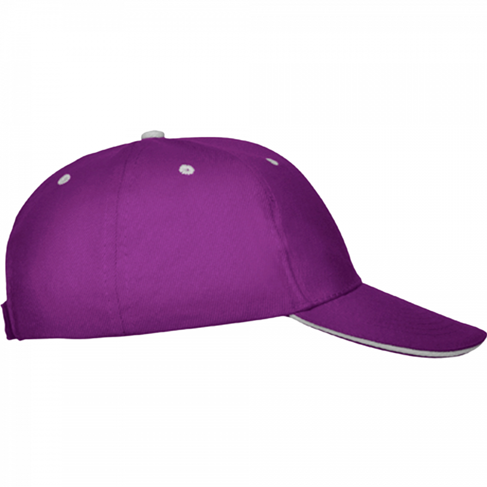Gorra algodón 6 paneles con contraste en la visera
