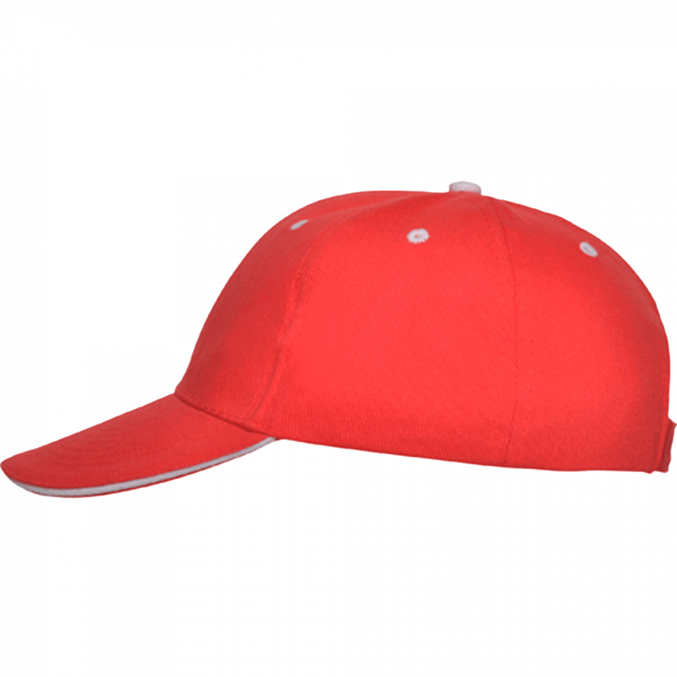 Gorra algodón 6 paneles con contraste en la visera