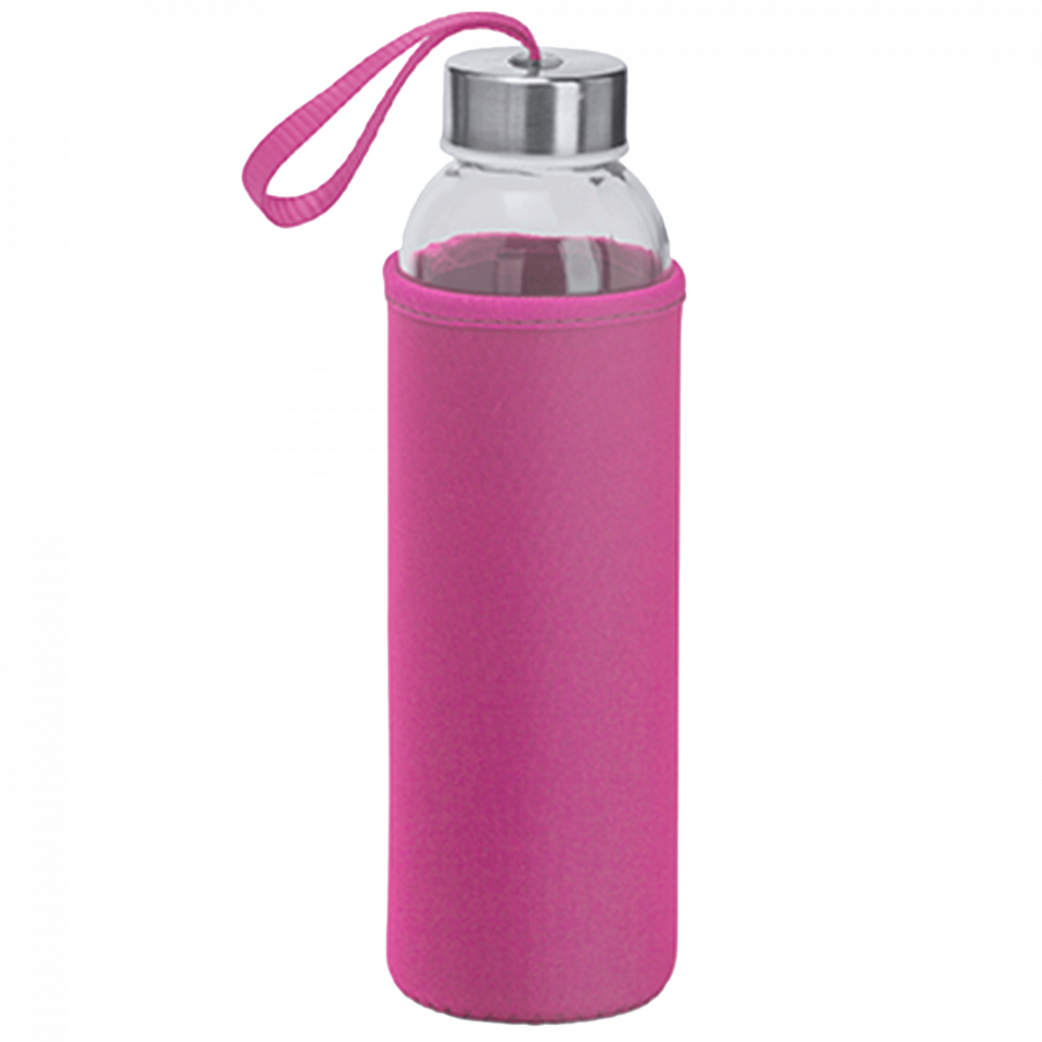Botella de cristal con funda 500 ml personalizada