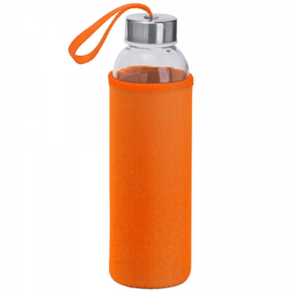 Botella de cristal con funda 500 ml personalizada