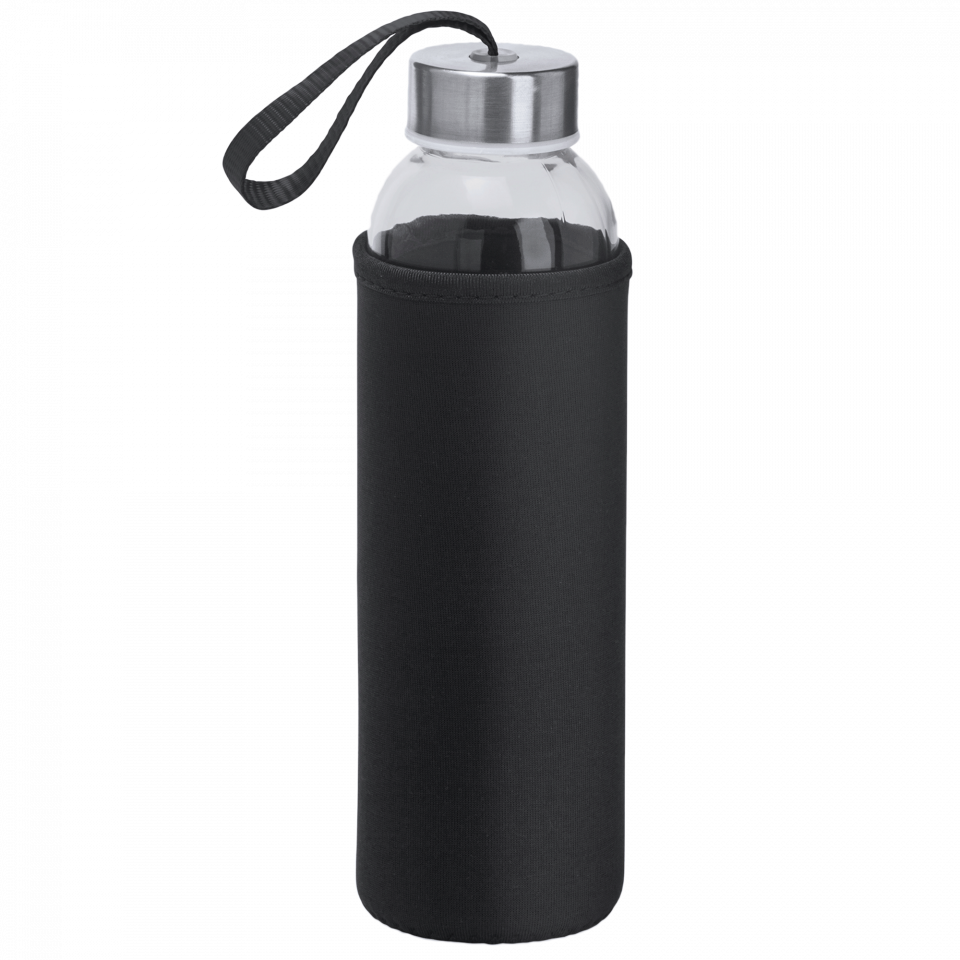 Botella de cristal con funda 500 ml personalizada