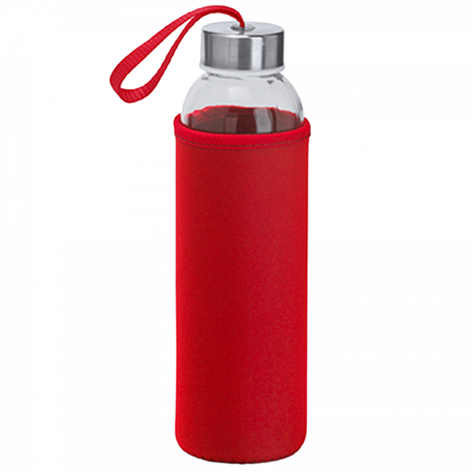 Botella de cristal con funda 500 ml personalizada