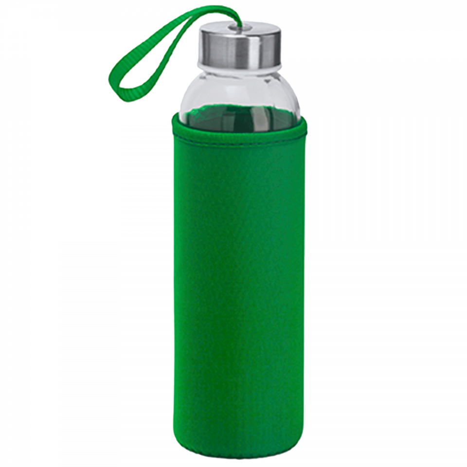 Botella de cristal con funda 500 ml personalizada