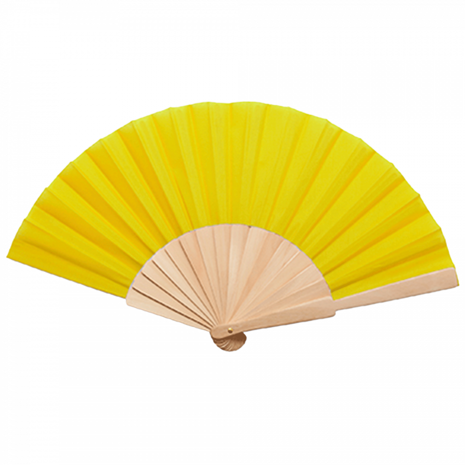 Abanico Calesa con varillas de madera y tela personalizado