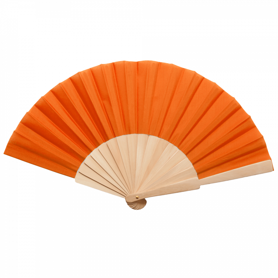 Abanico Calesa con varillas de madera y tela personalizado