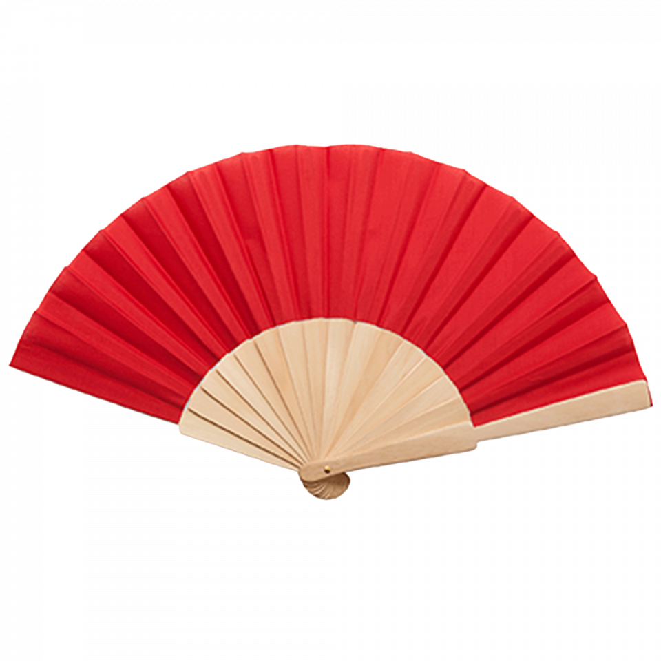 Abanico Calesa con varillas de madera y tela personalizado