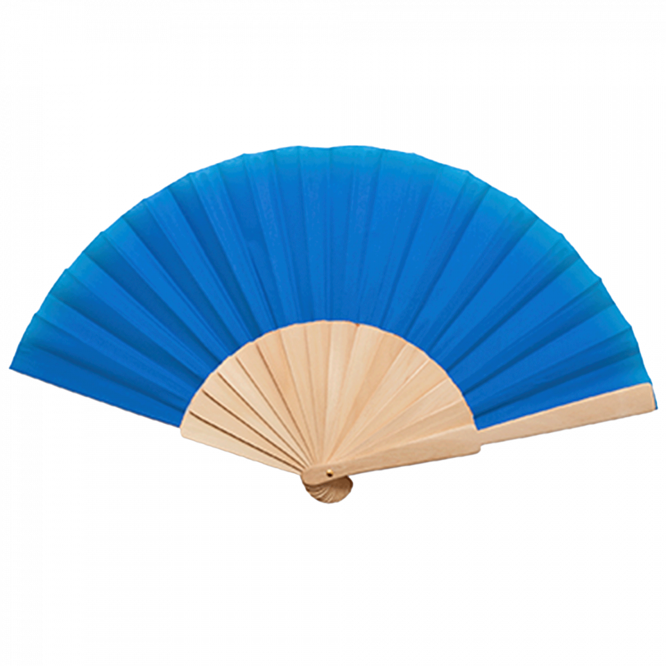 Abanico Calesa con varillas de madera y tela personalizado