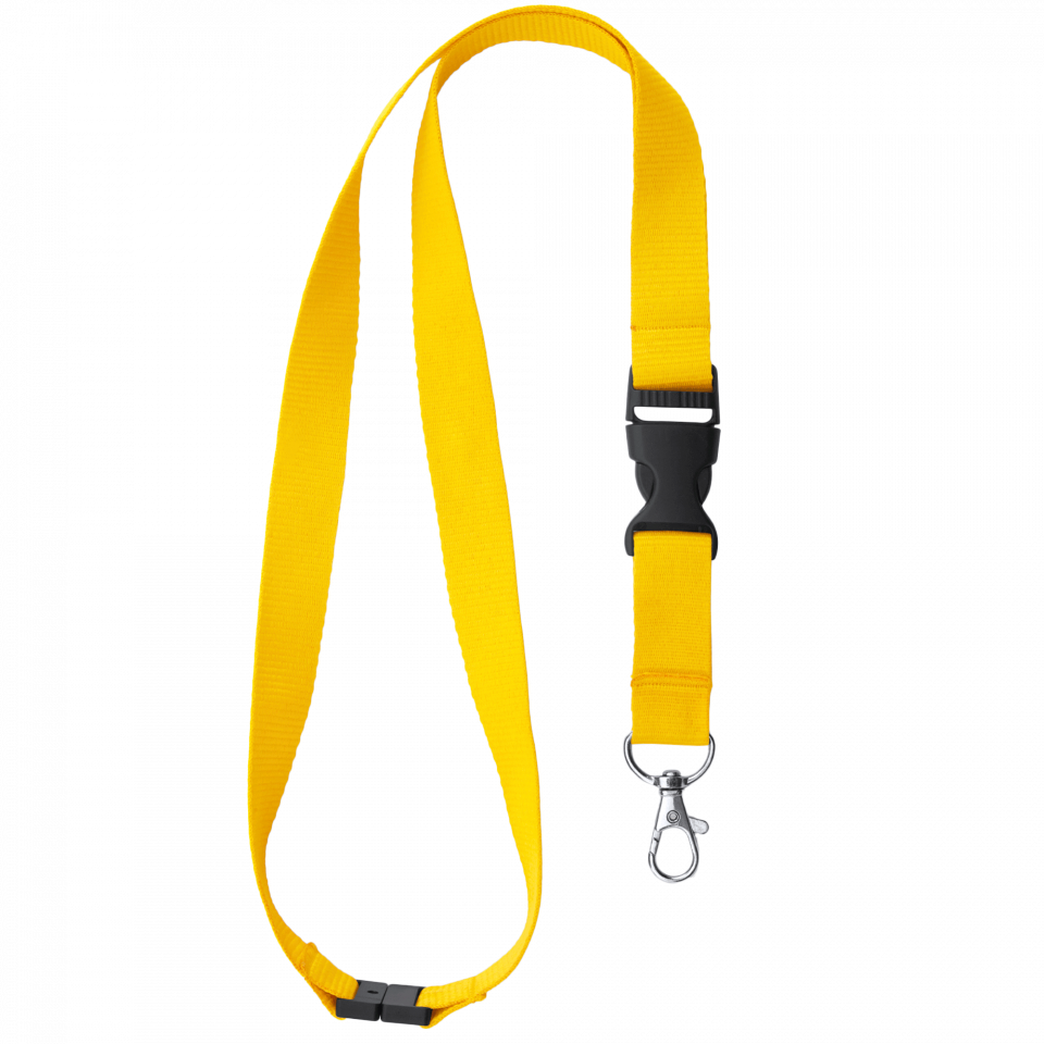 Lanyard Guest con mosquetón, hebilla y cierre de seguridad personalizado