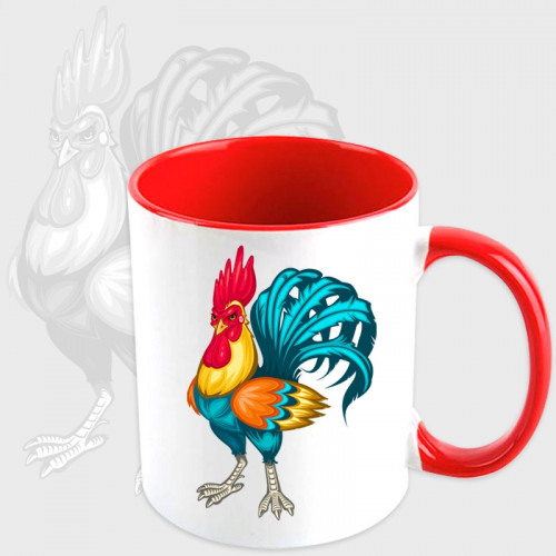 Taza con interior y mango de color personalizada