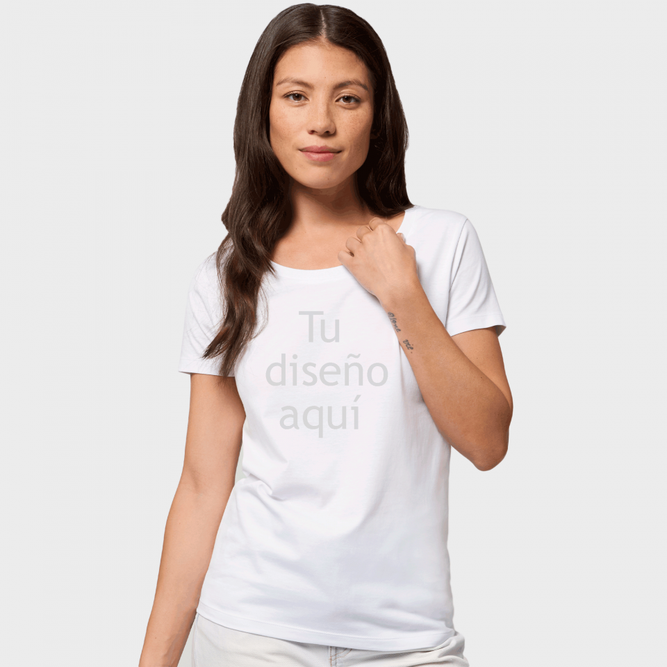 Camiseta Personalizada Blanca Mujer 【 Envíos 24h 】