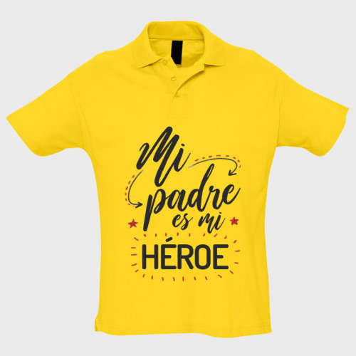 Polo manga corta Día de Padre: mi pare es mi héroe
