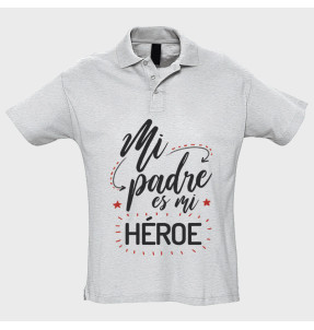 Polo manga corta Día de Padre: mi padre es mi héroe
