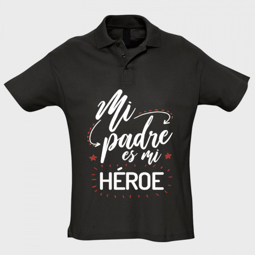 Polo manga corta Día de Padre: mi pare es mi héroe