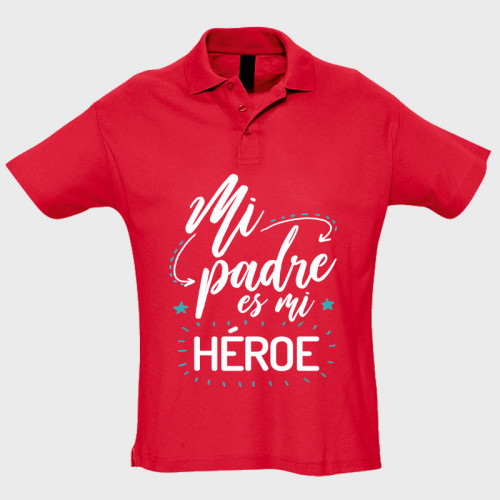 Polo manga corta Día de Padre: mi pare es mi héroe