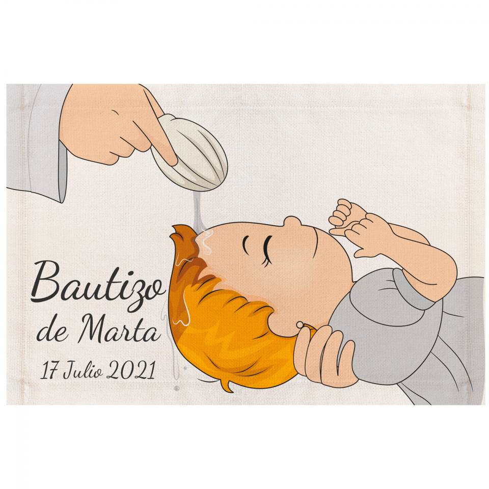 Mantel individual de lino personalizado