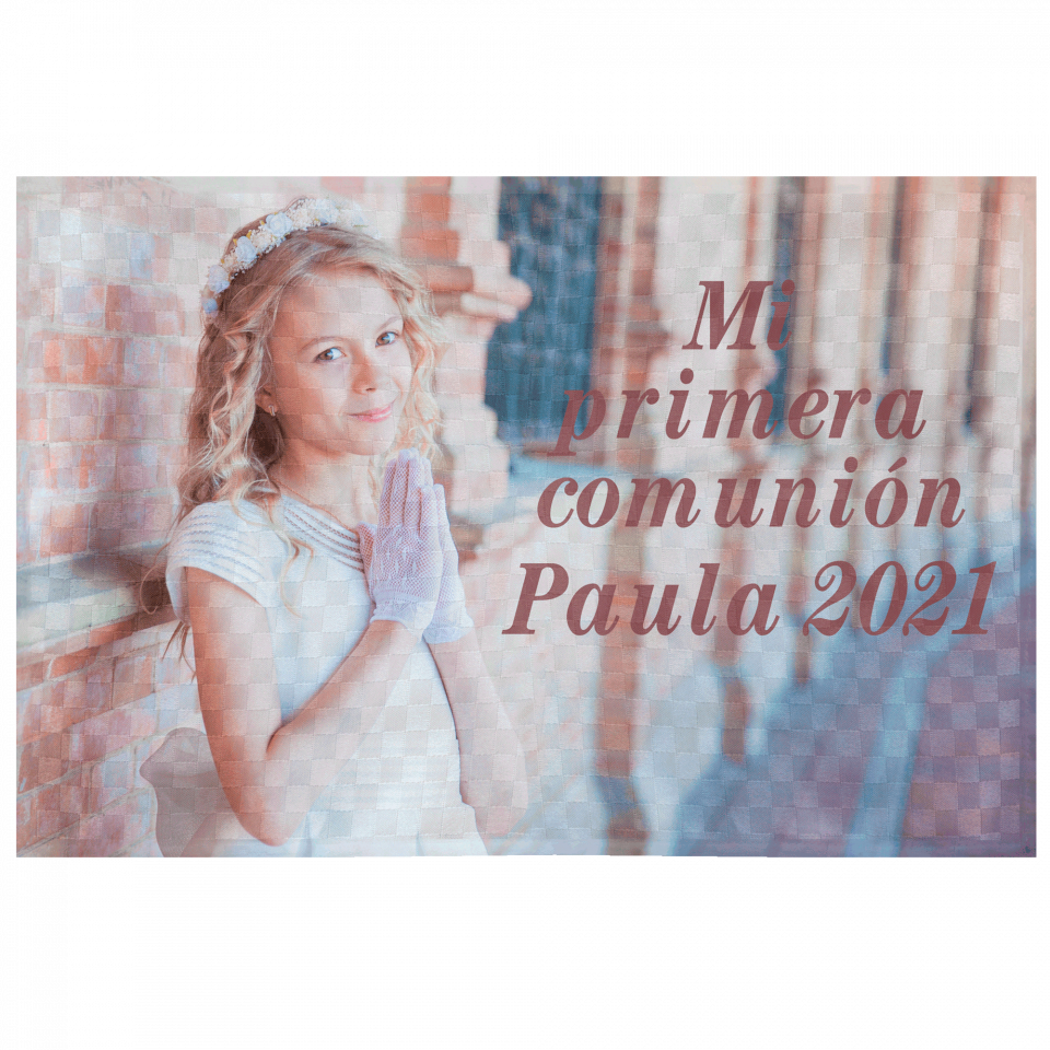 Mantel individual tela grabada acabado brillante personalizado