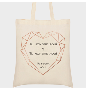 Bolsa de tela boda corazón