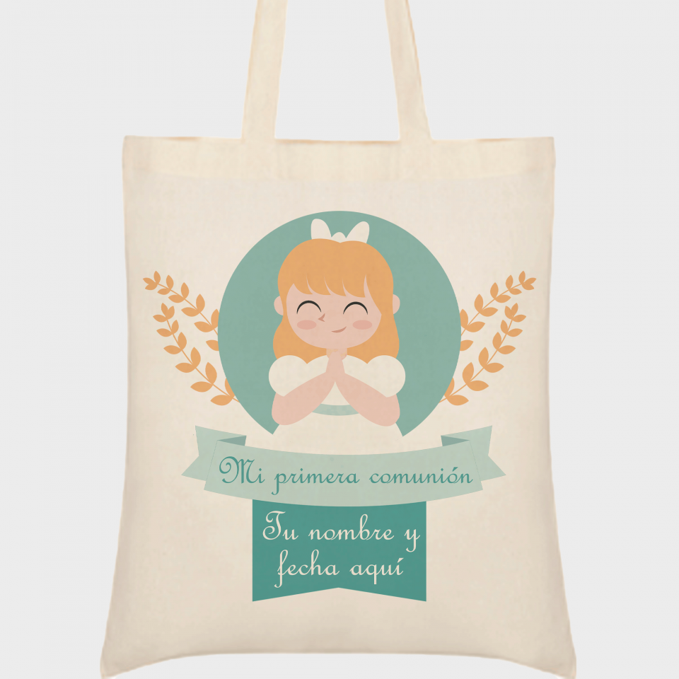 Bolsa de tela comunión chica 2
