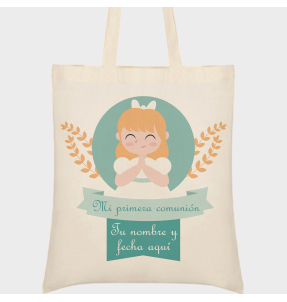 Bolsa de tela comunión chica 2
