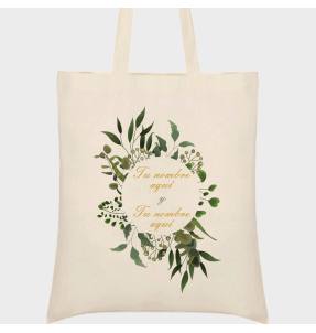 Bolsa de tela boda hojas 2