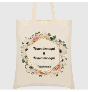 Bolsa de tela boda flores 2