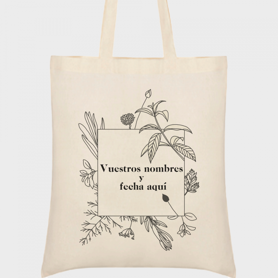 Bolsa de tela boda flores