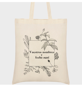 Bolsa de tela boda flores