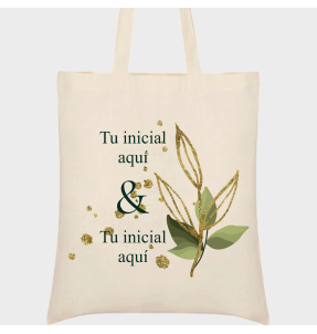 Bolsa de tela boda hojas