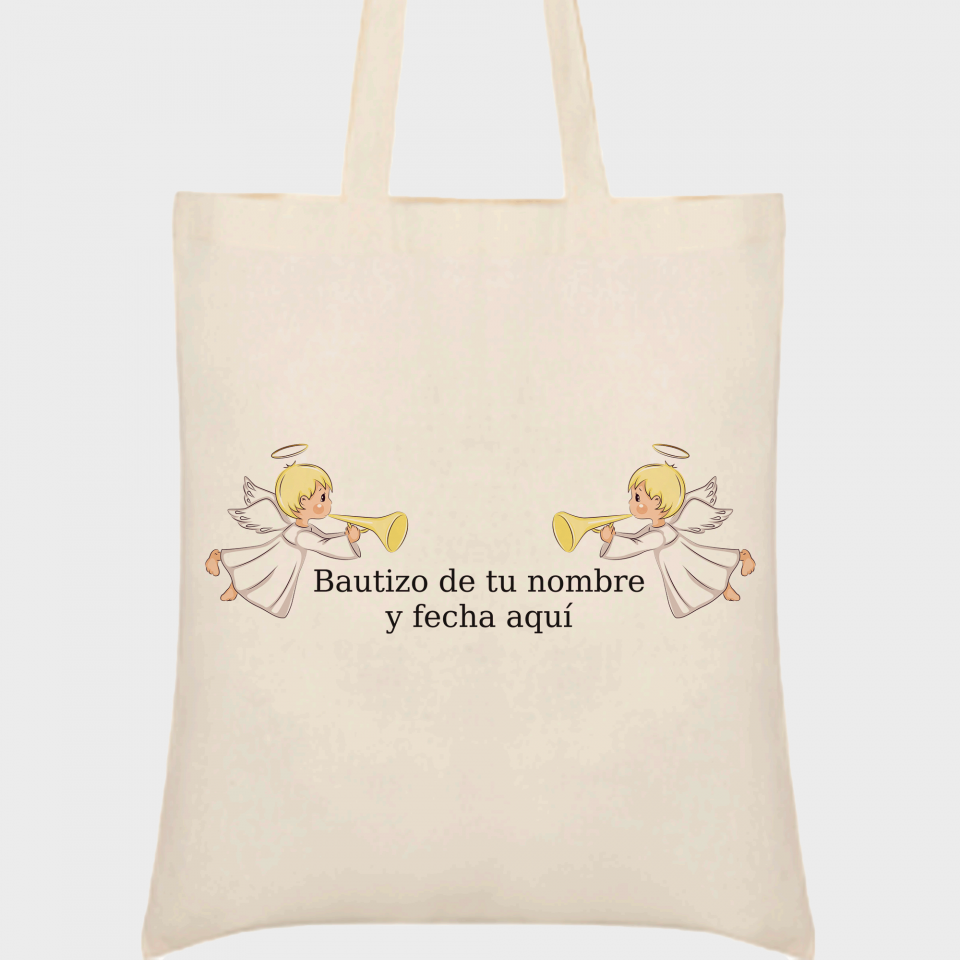 Bolsa de tela bautizo ángeles