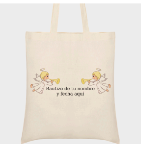 Bolsa de tela bautizo ángeles