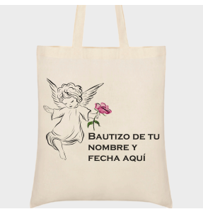 Bolsa de tela bautizo ángel