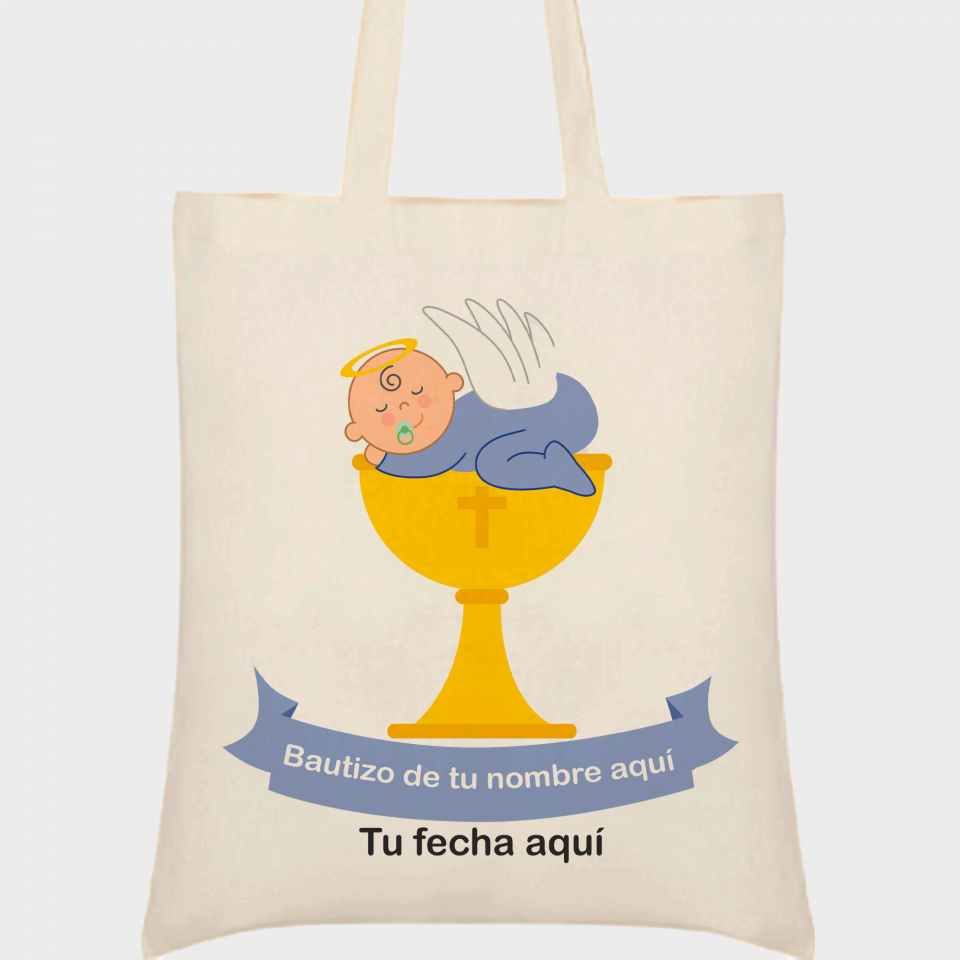 Bolsa de tela bautizo bebé copa