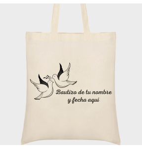 Bolsa de tela bautizo palomas