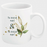 Taza boda hojas