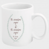 Taza boda corona hojas