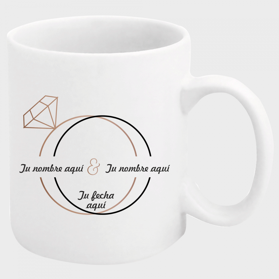 Taza boda anillos