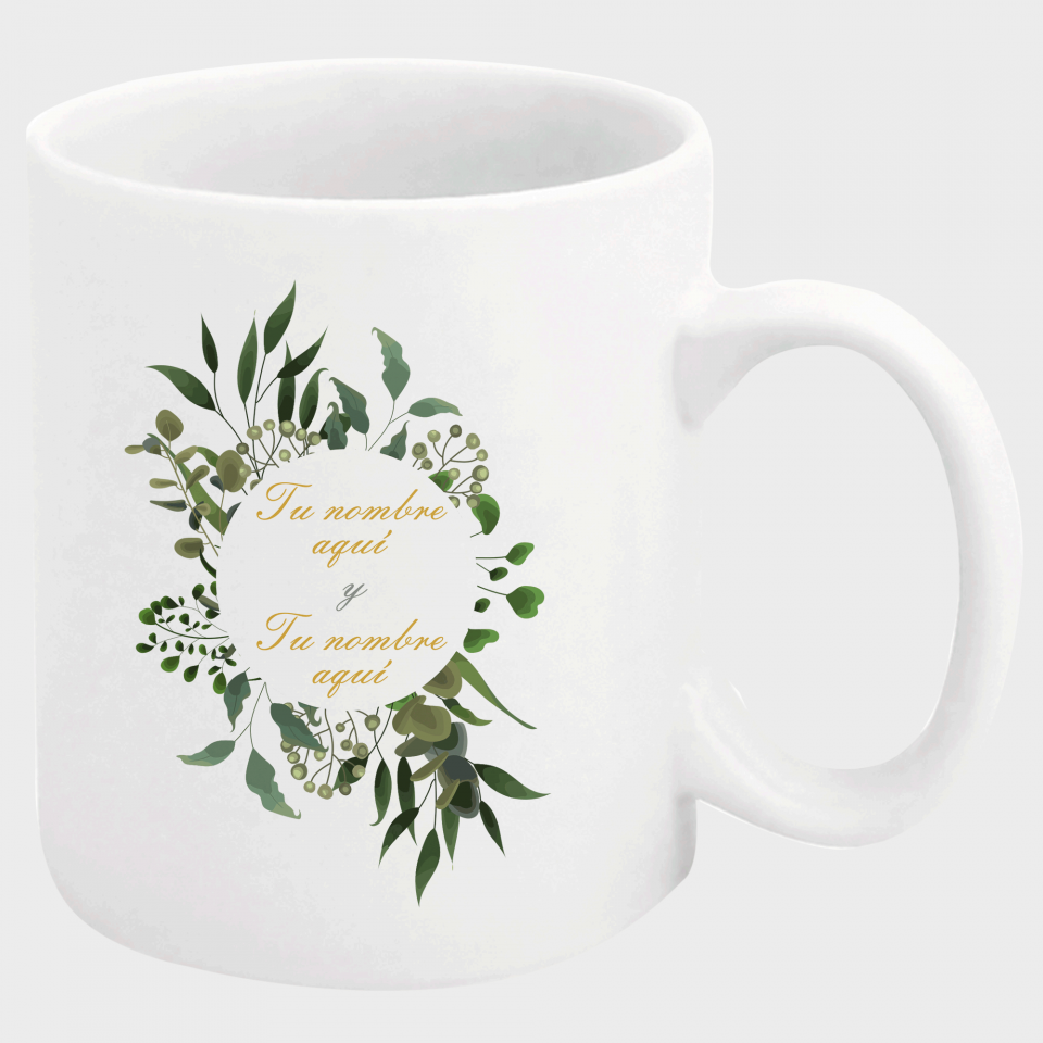 Taza boda hojas 2