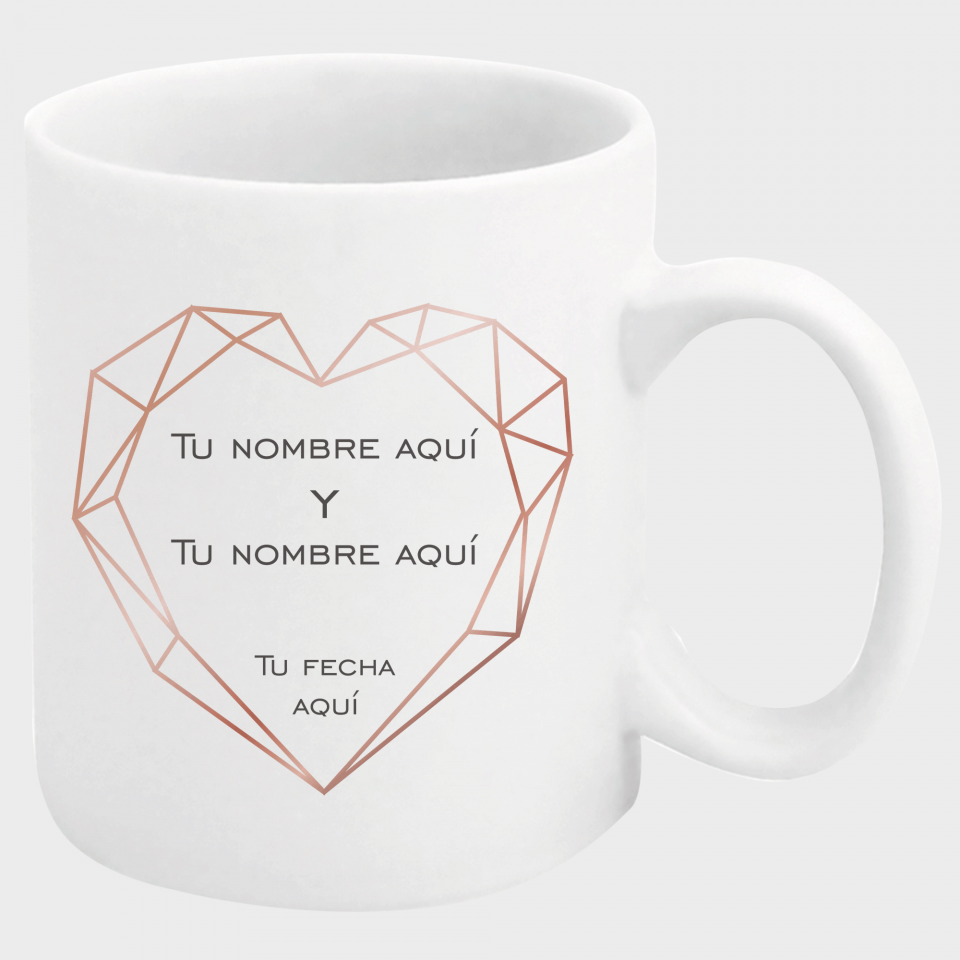 Taza boda corazón