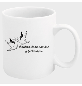 Taza bautizo palomas