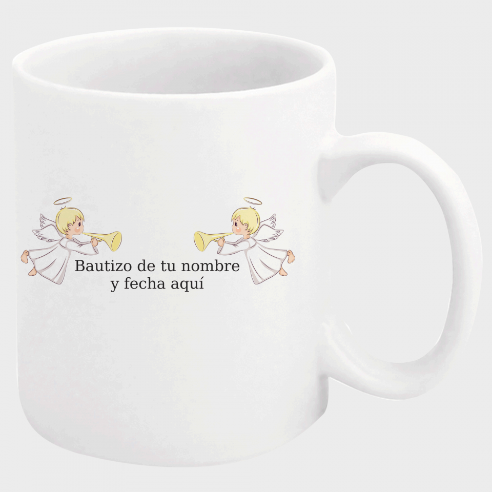 Taza bautizo ángeles