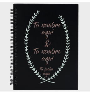 Libreta boda corona hojas