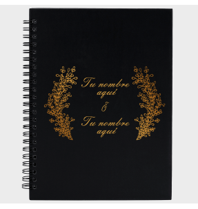 Libreta boda hojas doradas